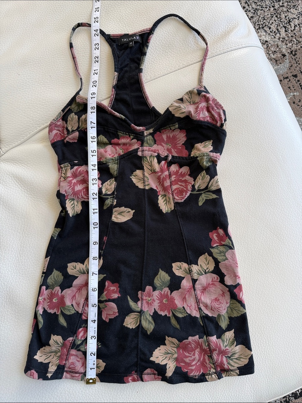 Talula Black Floral Racerback Tank with Pink Roses - Picture 5 of 8